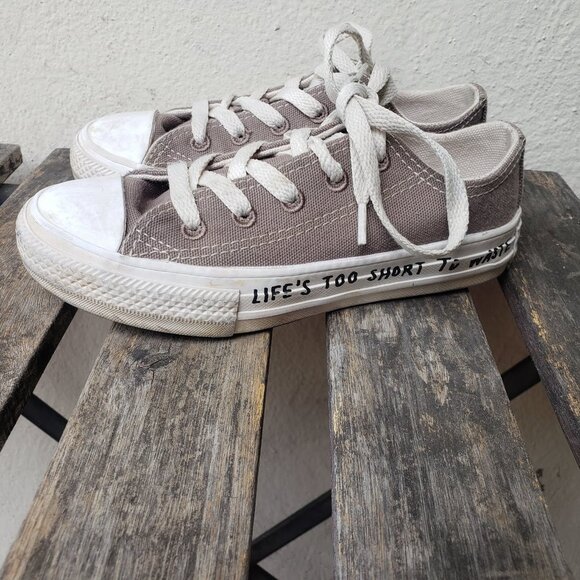 5/$100 SALE - Converse Renew  "Life's Too Short To Waste" Chucks - Picture 6 of 14